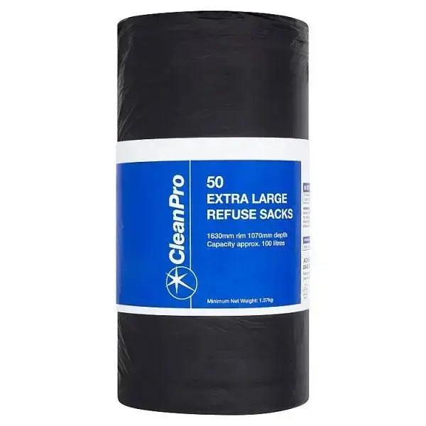 Clean Pro 50 Extra Large Refuse Sacks - Honesty Sales U.K