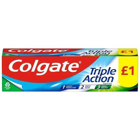 Colgate Triple Action Toothpaste 75ml (Case of 12) - Honesty Sales U.K