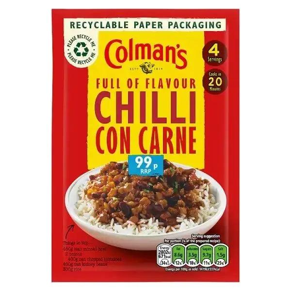 Colman's Chilli Con Carne Recipe Mix 50g (Case of 10) - Honesty Sales U.K