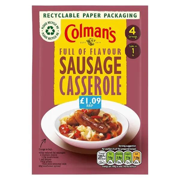 Colman's Recipe Mix Sausage Casserole 39 g (Case of 10) - Honesty Sales U.K