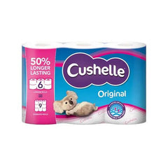Cushelle Original 50% Longer Lasting Toilet Tissue 6 Equals 9 Regular Rolls Cushelle