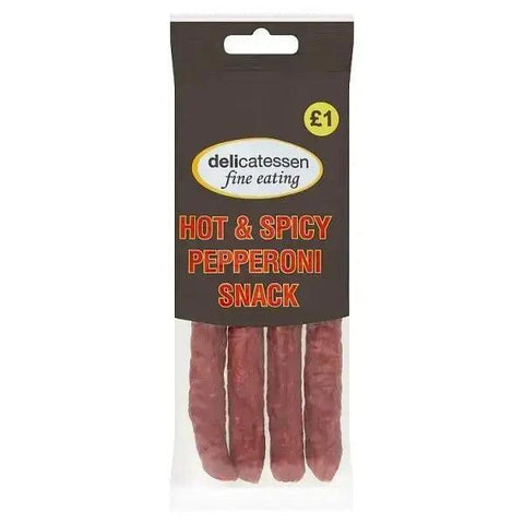 Delicatessen Fine Eating Hot & Spicy Pepperoni Snack 90g - Honesty Sales U.K