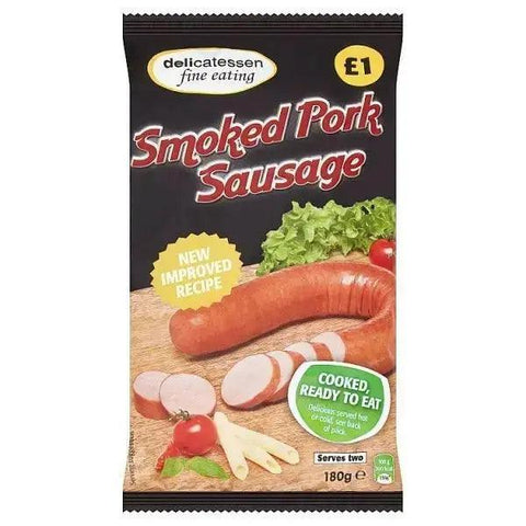 Delicatessen Fine Eating Smoked Pork Sausage 180g - Honesty Sales U.K