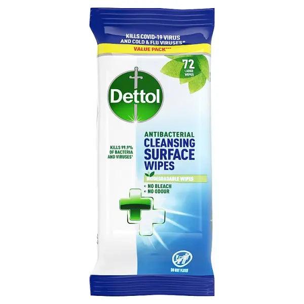 Dettol Antibacterial Cleansing Surface Wipes 72 Large Wipes (Case of 5) - Honesty Sales U.K