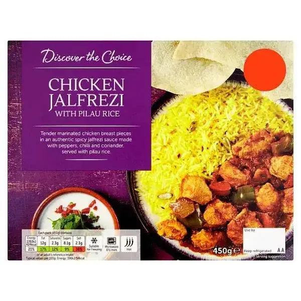 Discover the Choice Chicken Jalfrezi with Pilau Rice 450g - Honesty Sales U.K