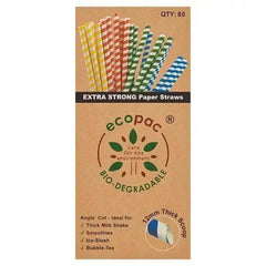 Ecopac 80 Extra Strong Paper Straw: Sustainable and Durable Choice for Eco-Friendly Beverage Sipping - Honesty Sales U.K