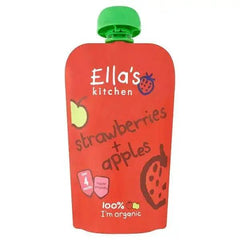 Ella's Kitchen Organic Strawberries + Apples Pouch 4+ Months 120g (Pack Of 7) - Honesty Sales U.K