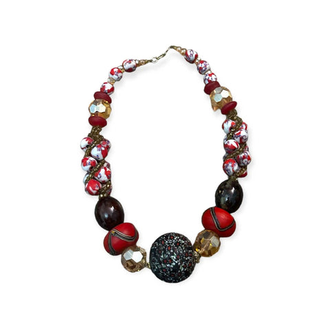 Ethnic chunky bead necklace and bangle - Honesty Sales U.K