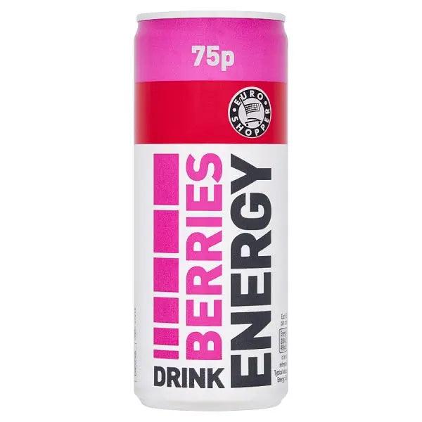 Euro Shopper Berries Energy Drink 250ml (Case of 24) - Honesty Sales U.K