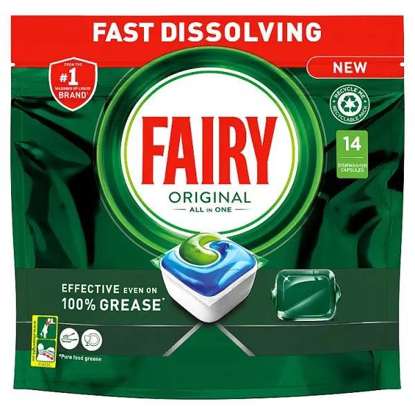Fairy Original All In One Dishwasher Tablets Regular, 14 Tablets (Case of 6) - Honesty Sales U.K