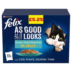 Felix As Good As It Looks Ocean Feast Selection in Jelly 12 x 100g (1.2kg) (Case of 4) Felix