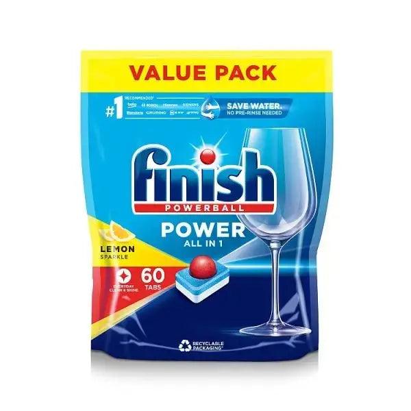 Finish Power All in One Dishwasher Tablets Lemon 60 Tablets - Honesty Sales U.K