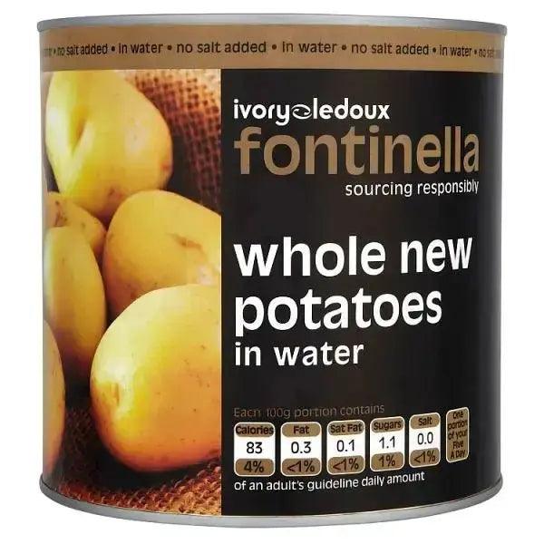 Fontinella Whole New Potatoes in Water 2.5kg (Drained Weight 1.5kg) - Honesty Sales U.K