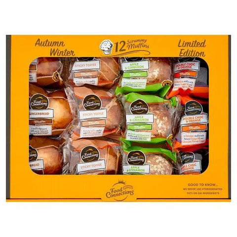 Food Connections Limited Edition Autumn Winter 12 Scrummy Muffins (Case of 12) - Honesty Sales U.K