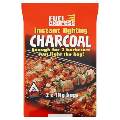 Fuel Express Instant Lighting Charcoal 2 x 1kg (2kg) - Honesty Sales U.K