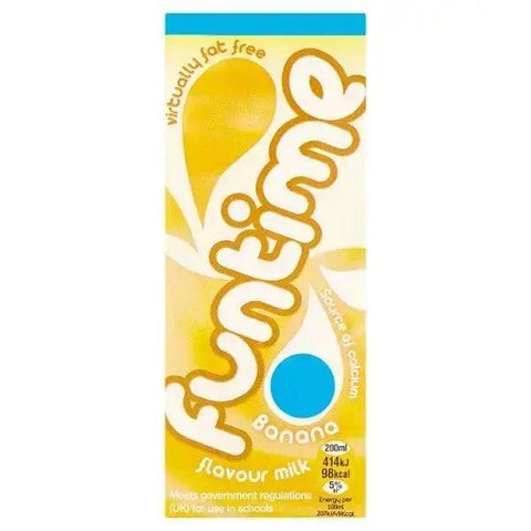 Funtime Banana Flavour Milk 200ml (Case of 30) - Honesty Sales U.K