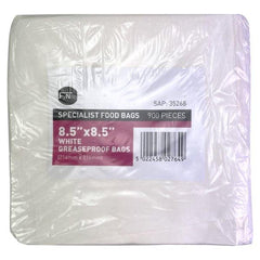 FyNite 8.5" x 8.5" White Greaseproof Bags 900 Pieces 216 mm x 216mm - Honesty Sales U.K