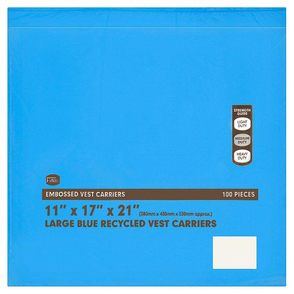 FyNite Large Blue Recycled Vest Carriers 100 Pieces - Honesty Sales U.K