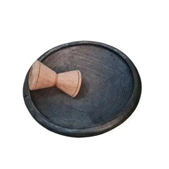 Ghanaian traditional earthen clay mortar ( Asanka ) with Wooden Pestle - Honesty Sales U.K