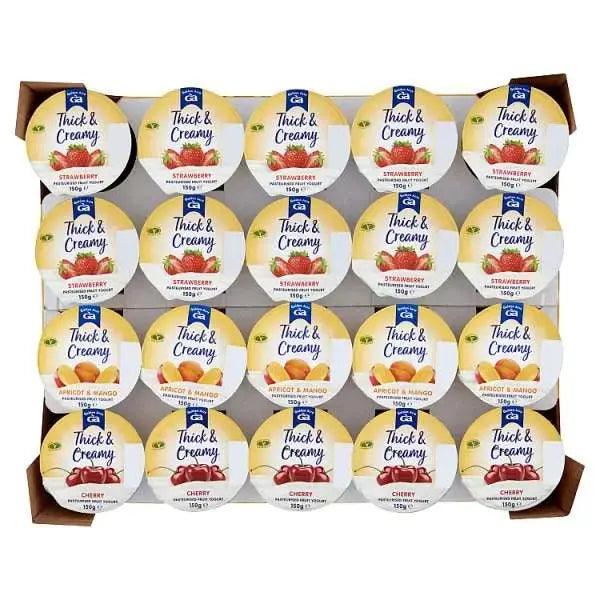 Golden Acre Thick & Creamy Pasteurised Fruit Yogurt Assorted Flavours 20 x 150g (Case of 20) - Honesty Sales U.K