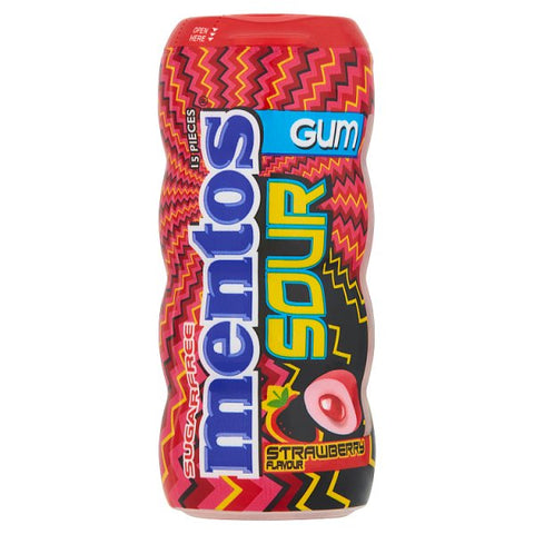 Mentos Sour Gum Strawberry Flavour 30g (Case of 10)