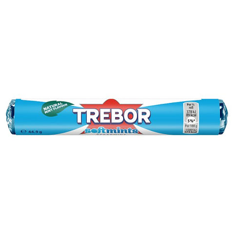 Trebor Natural Mint Flavour Softmints Spearmint 44.9g (Case of 40)