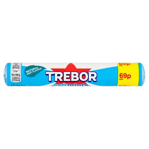 Trebor Softmints Spearmint Mints Roll 69p PMP 44.9g (Case of 40)