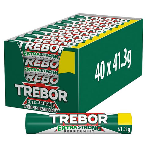 Trebor Extra Strong Peppermint Mints Roll 69p PMP 41.3g (Case of 40)