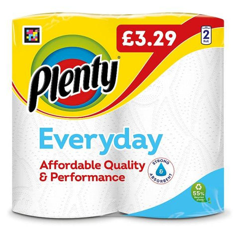 Plenty Everyday Kitchen Roll 2 Rolls (Case of 4)