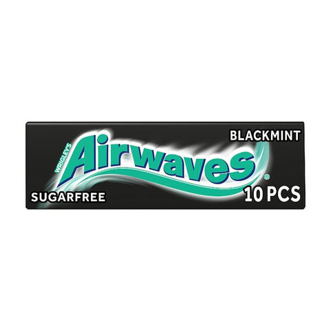 AIRWAVES Black Mint flavour Sugar Free Chewing Gum 10 Pieces (Case of 30)