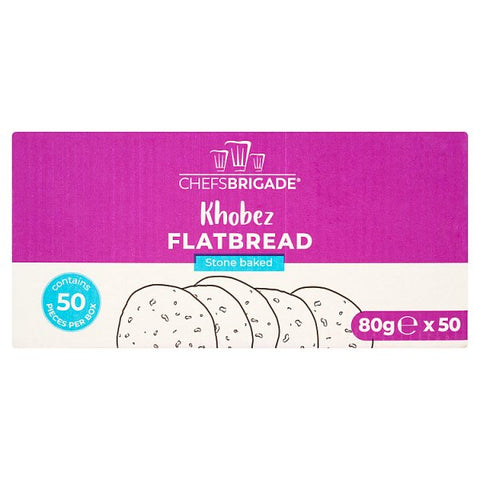 Chefs Brigade Stone Baked Khobez Flatbread (50 x 80g) 4kg