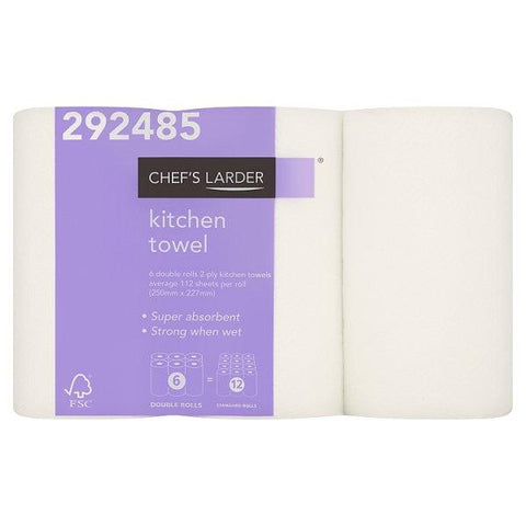 Chef's Larder Kitchen Towel 6 Double Rolls