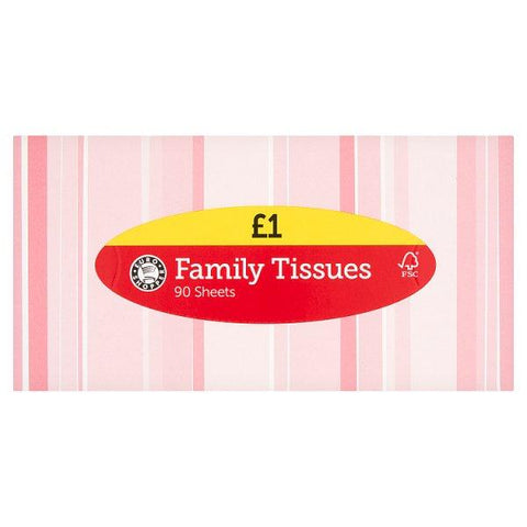 Euro Shopper Family Tissues 90 Sheets (Case of 12)