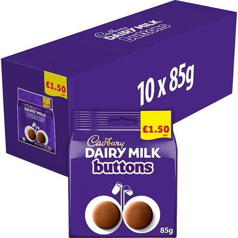 Cadbury Dairy Milk Buttons Chocolate Bag 85g (Case of 10)