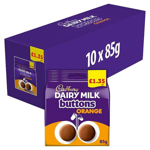 Cadbury Dairy Milk Orange Buttons Chocolate Bag 85g (Case of 10)