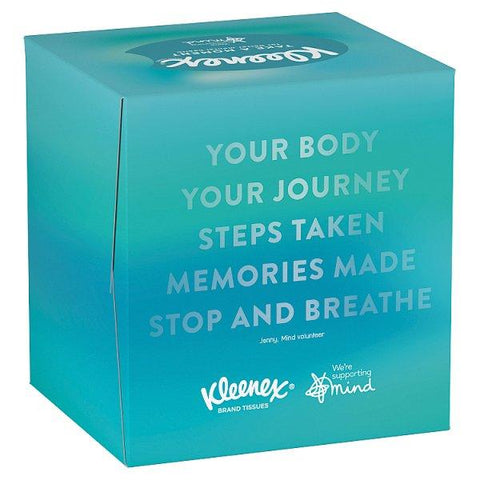 Kleenex Supporting Mind - Single Cube Tissue Box (Case of 12)