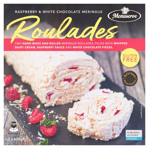 Menuserve Raspberry & White Chocolate Meringue Roulades 2 x 600g