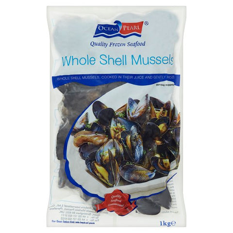 Ocean Pearl Whole Shell Mussels 1kg net