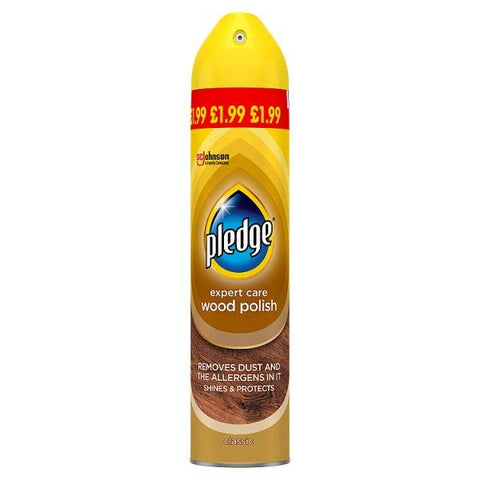 Pledge Wood Polish Aerosol, 250ml (Case of 6)