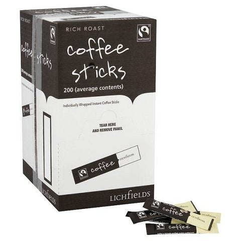 Lichfields Fairtrade Rich Roast Coffee Sticks 400g (200 x 2g)