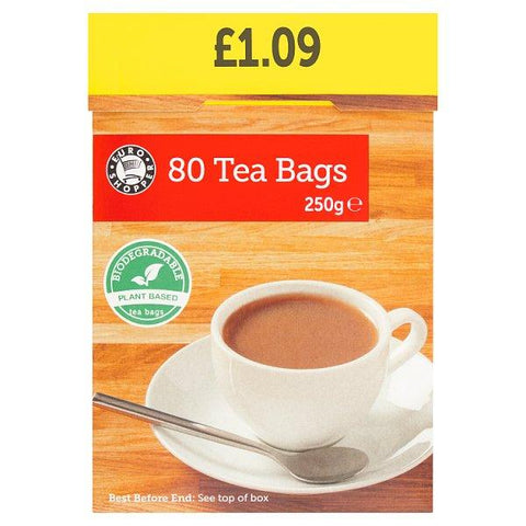 Euro Shopper 80 Tea Bags 250g (Case of 6)