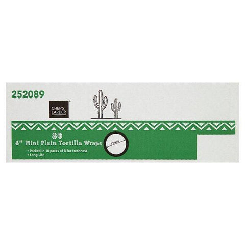 Chef's Larder 80 6" Mini Plain Tortilla Wraps