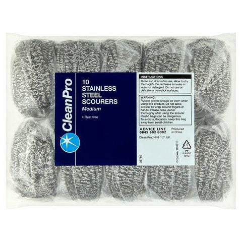 CleanPro 10 Stainless Steel Scourers Medium