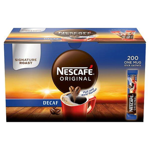 NESCAFE Original Decaf Instant Coffee Sachets - 200 x 1.8g Sticks