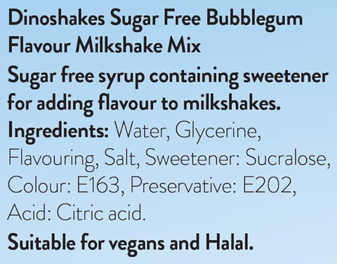 Dinoshakes Sugar Free Bubblegum Milkshake Mix