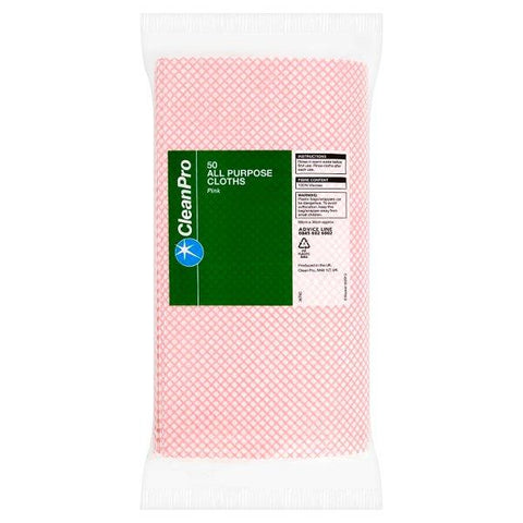 CleanPro 50 All Purpose Cloths Pink 60cm x 30cm