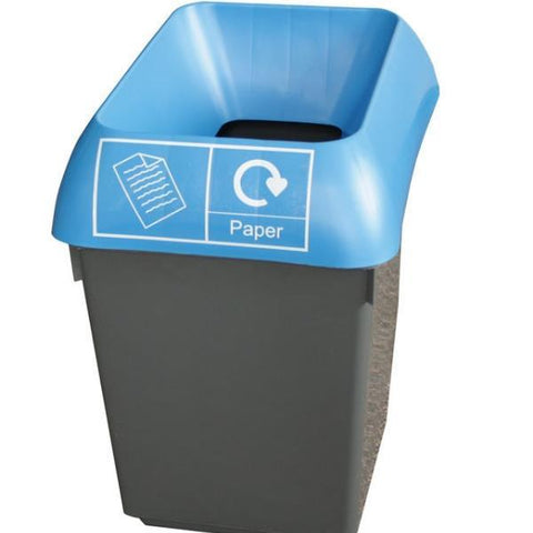 30L Recycling Bin with Blue Lid & Paper Logo - Honesty Sales U.K