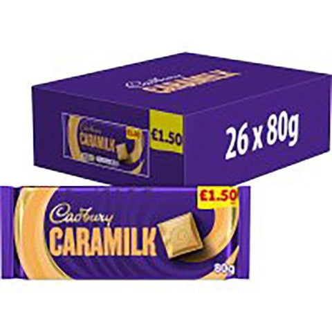 Cadbury Caramilk Golden Caramel Chocolate Bar 80g (Case of 26)