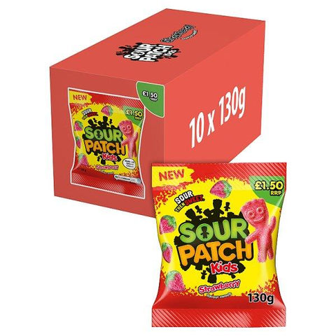 Sour Patch Kids Strawberry Flavour Sweets Bag 130g (Case of 10)