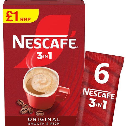 Nescafé 3 in 1 Original 6 x 16g (96g) (Case of 11)